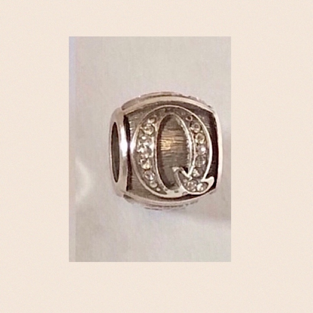 🆕 Brighton Alpha Bead letter Q NWOT Silver with crystals Retired